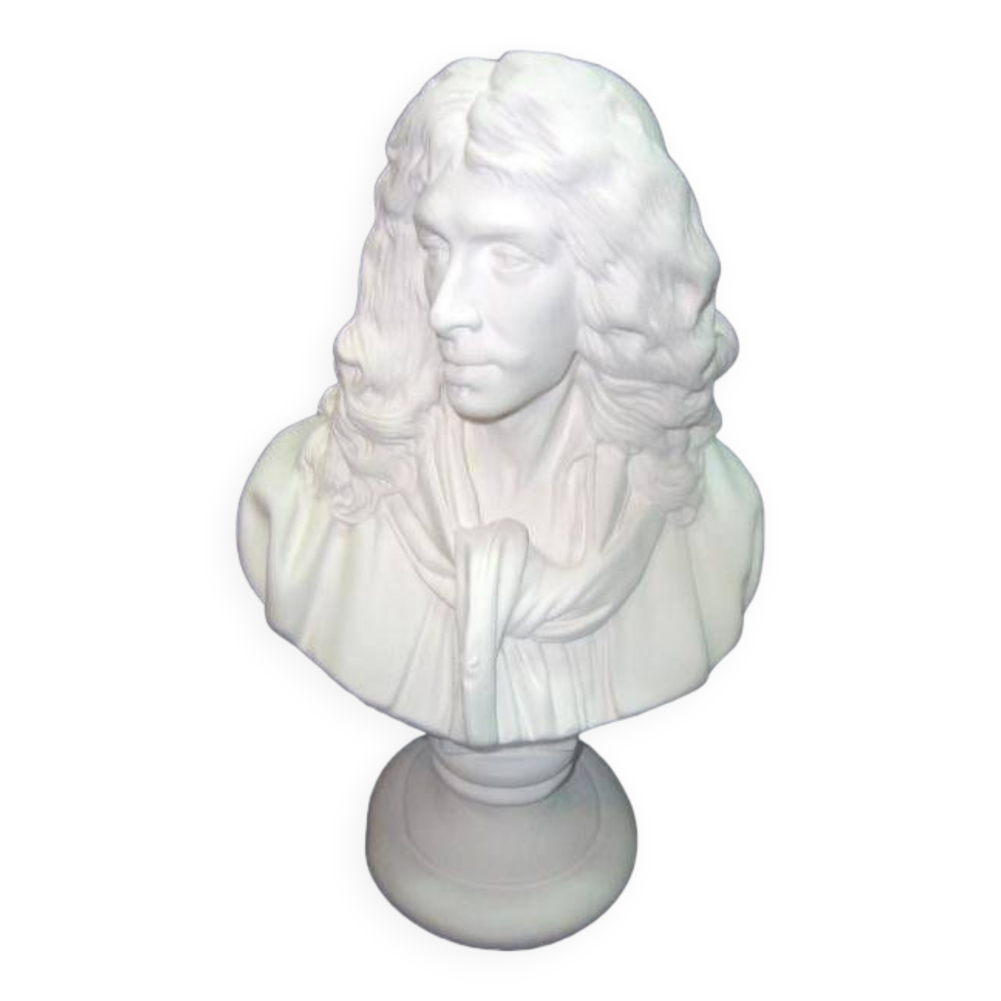 Molière by Houdon, H: 41cm.staff (reinforced plaster) new item Sculpture Statue Bust