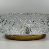 Lampe de plafond des années 1960/1970, montage encastré, verre, métal, design Space Age