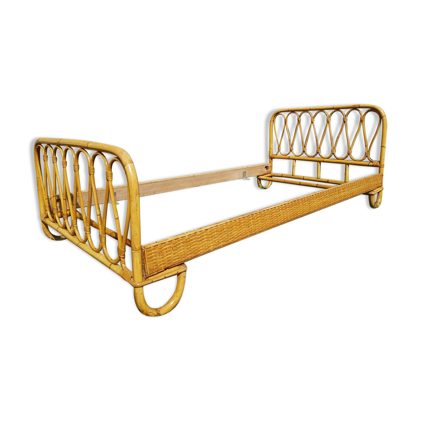 Bed rattan a person