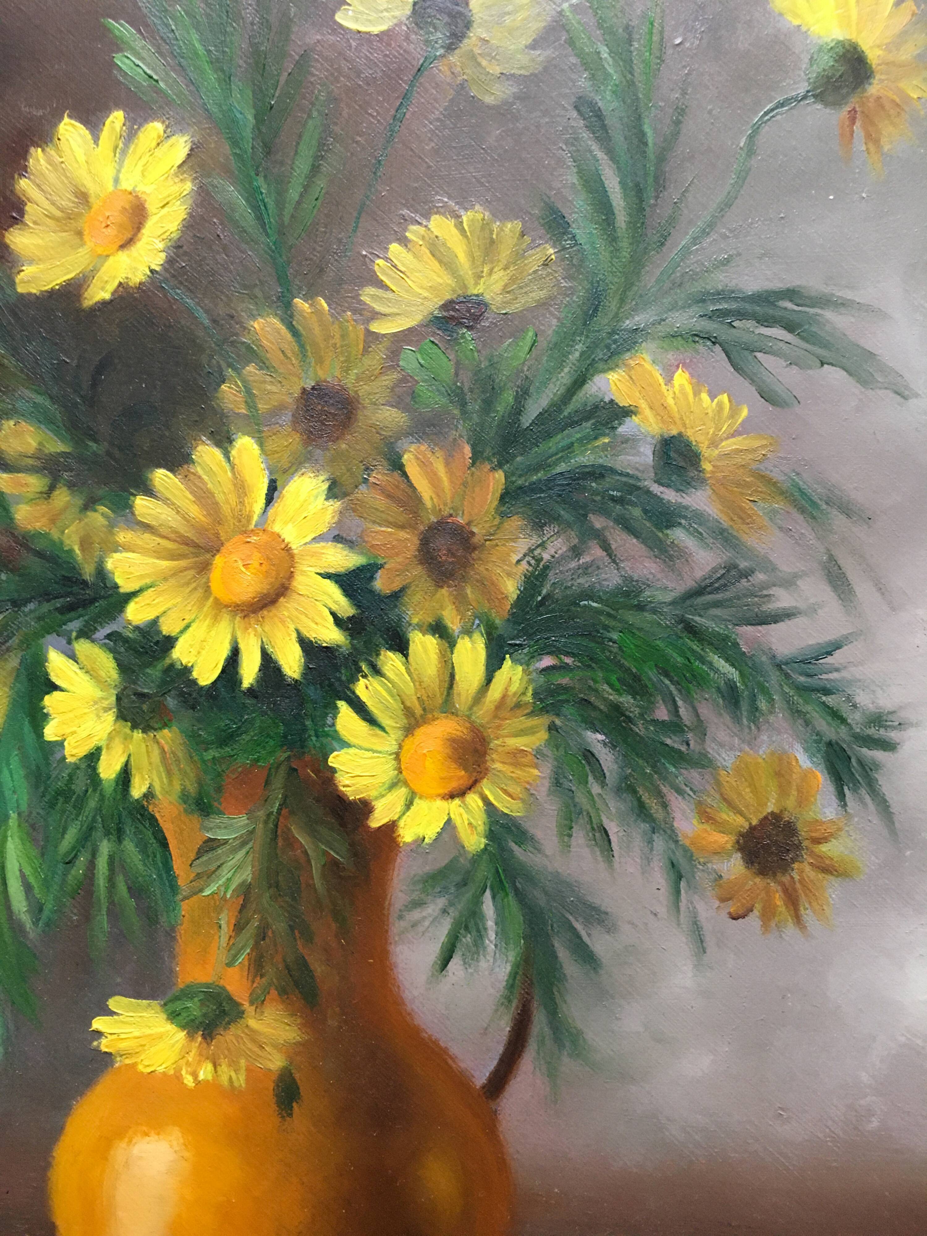 Table "Bouquet of Yellow Daisies" HSP by Auguste Boiteux (XX century)