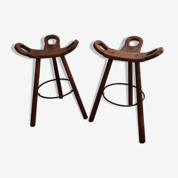 2 brutalist stools