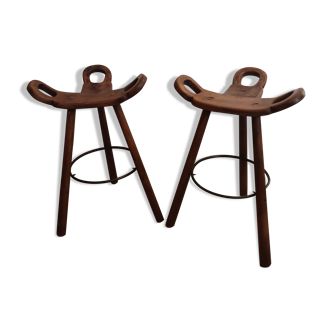 2 brutalist stools
