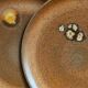 Four vintage glazed stoneware potter's plates