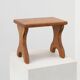 Sculptural hand-carved oak wooden stool, France, ca. 1900