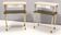 Pair of White Lacquered Nightstands with Marble Tops and Glass Shelves, Italy