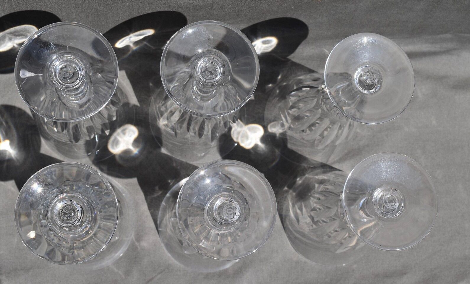 6 laccarat crystal champagne flutes model Cassino stamped