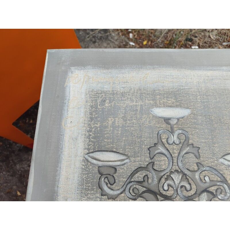 Huile sur toile "Chandelier"