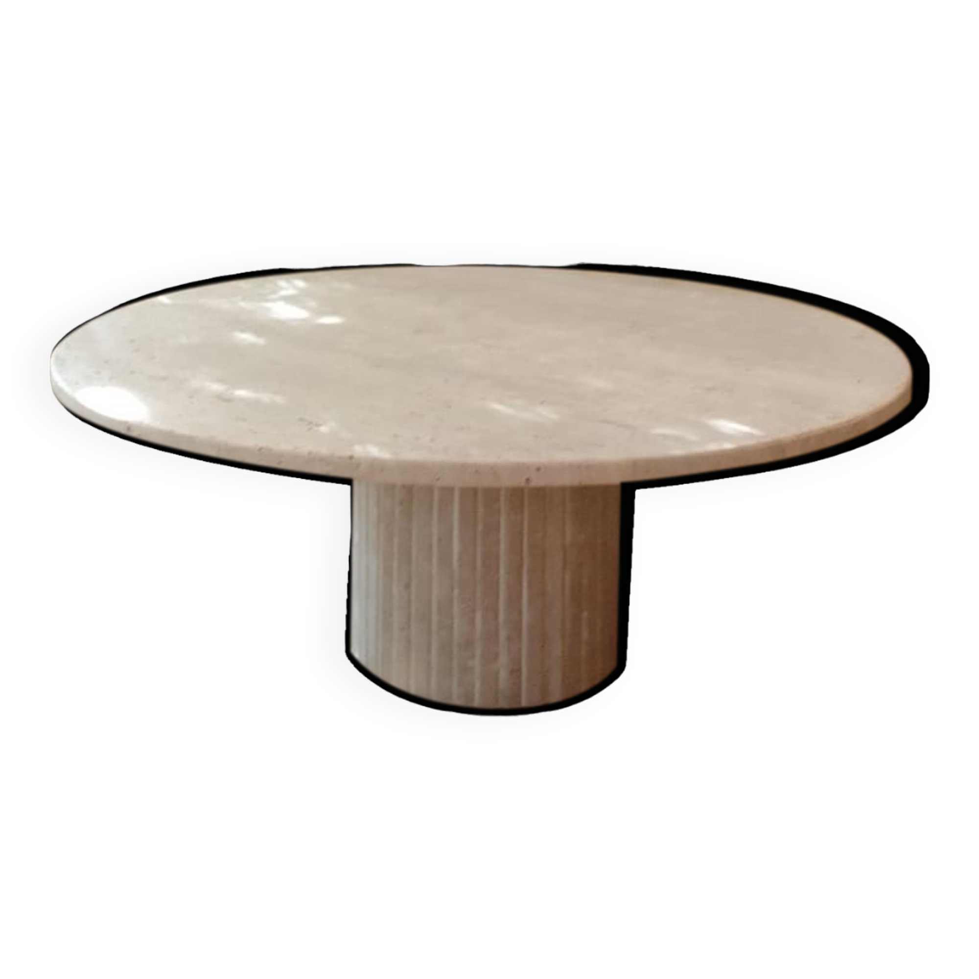 Omega circular coffee table natural travertine - 100cm D
