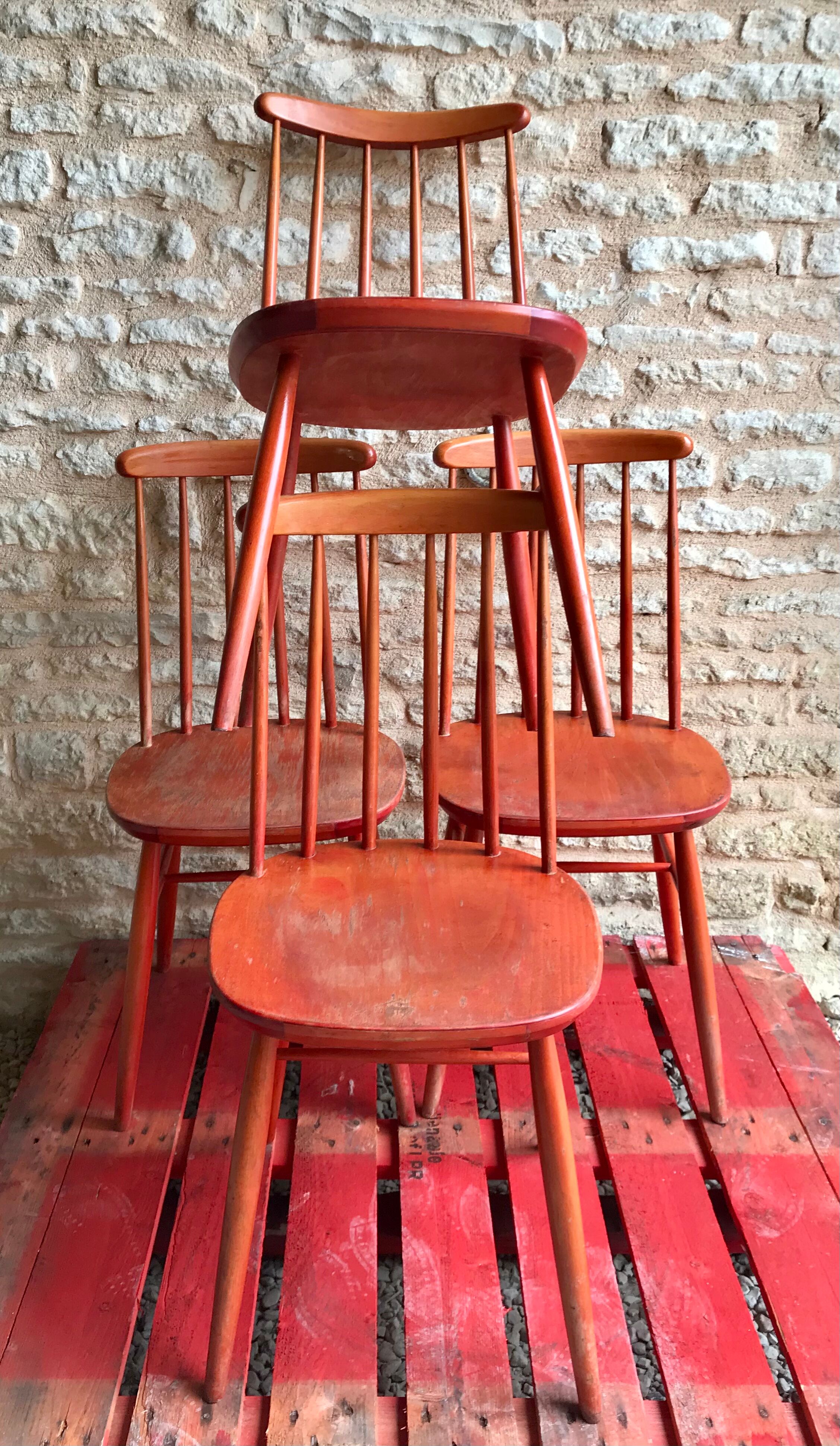 Set of 4 vintage 1960's scandinavian