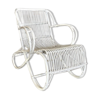 Fauteuil en rotin blanc