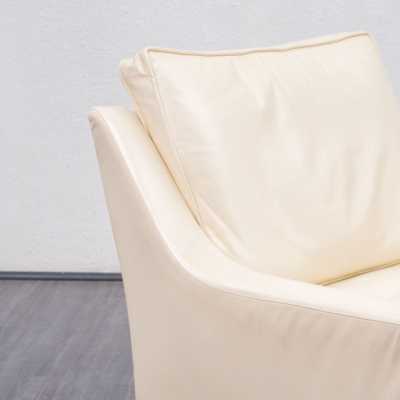 Sled armchair, teak, white leather, Kill International edition