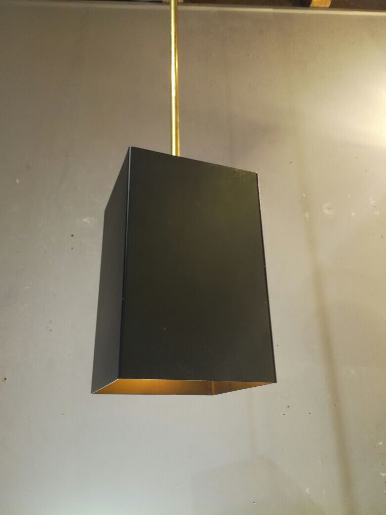 Hanging lamp Raak model Viervoud, 1978 metal and brass