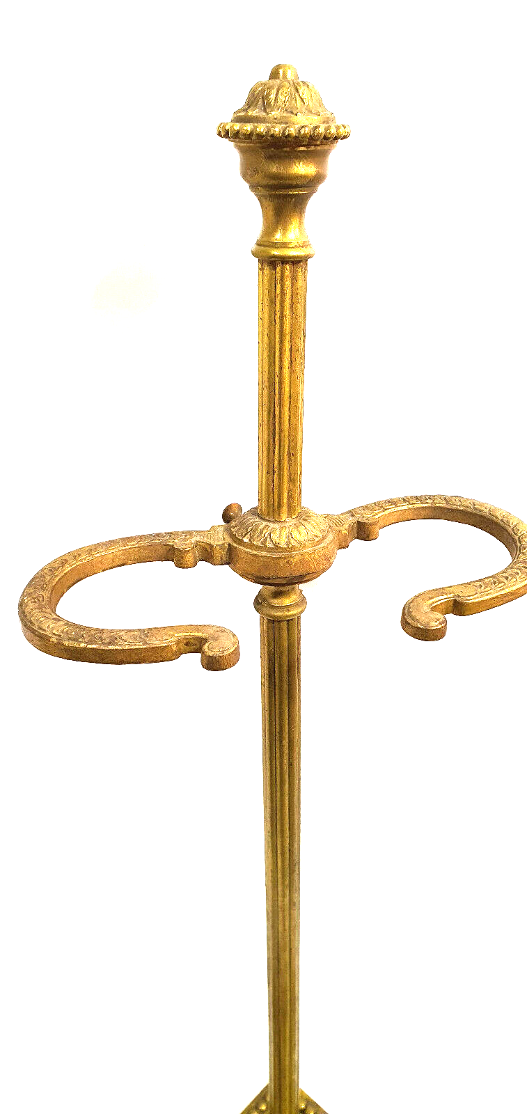 Old brass umbrella door triangular base mounted on column