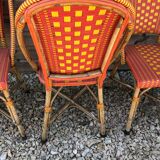 Set of 4 chairs of "bistro" in natural rattan