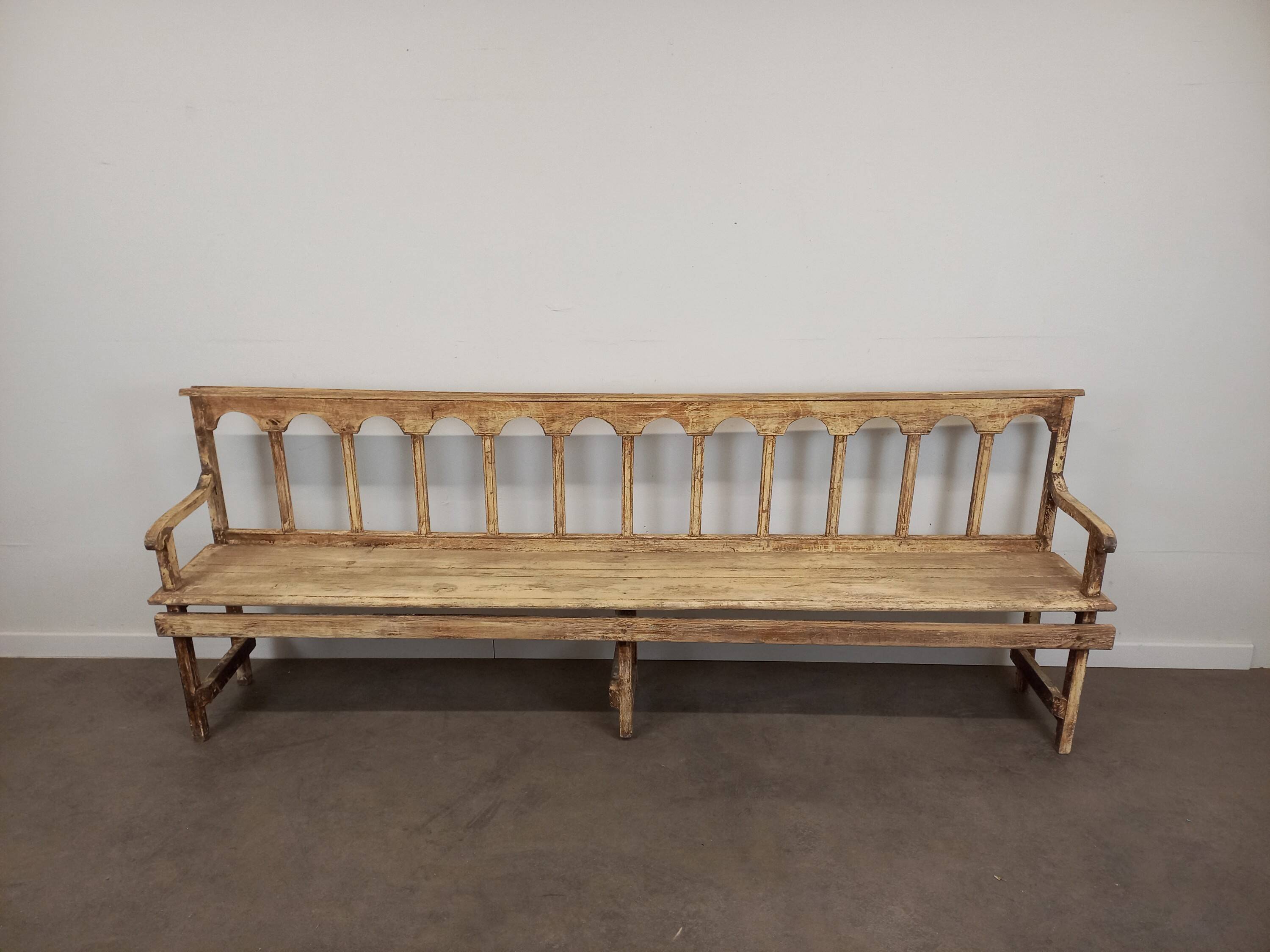 Patinated church pew