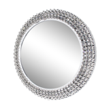 Miroir rond lumineux à strass