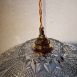 Vintage chiseled glass pendant light