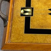 Plateau en marqueterie bois et nacre