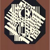 Victor vasarely, g-linn, 1951. original silkscreen print signed and numbered