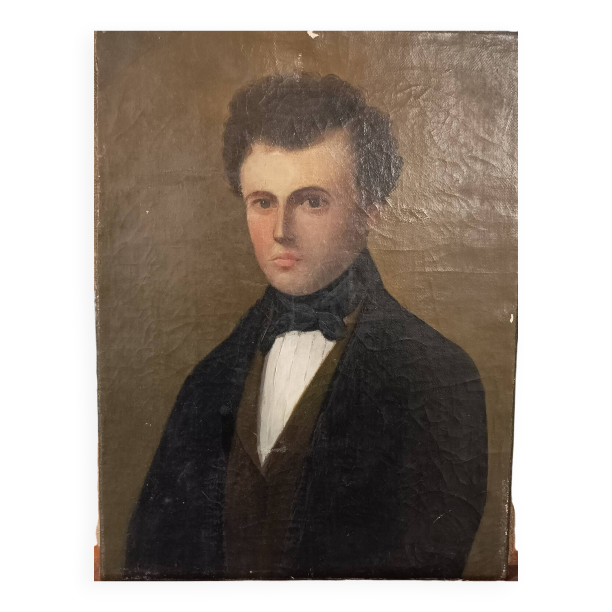 Small old portrait, oil on canvas