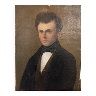 Small old portrait, oil on canvas