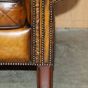 Mustang Leather Art Deco Style Sofa Fully Restored