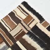 5x7 Brown & Cream Handmade Vintage Kilim Rug, 149x200Cm