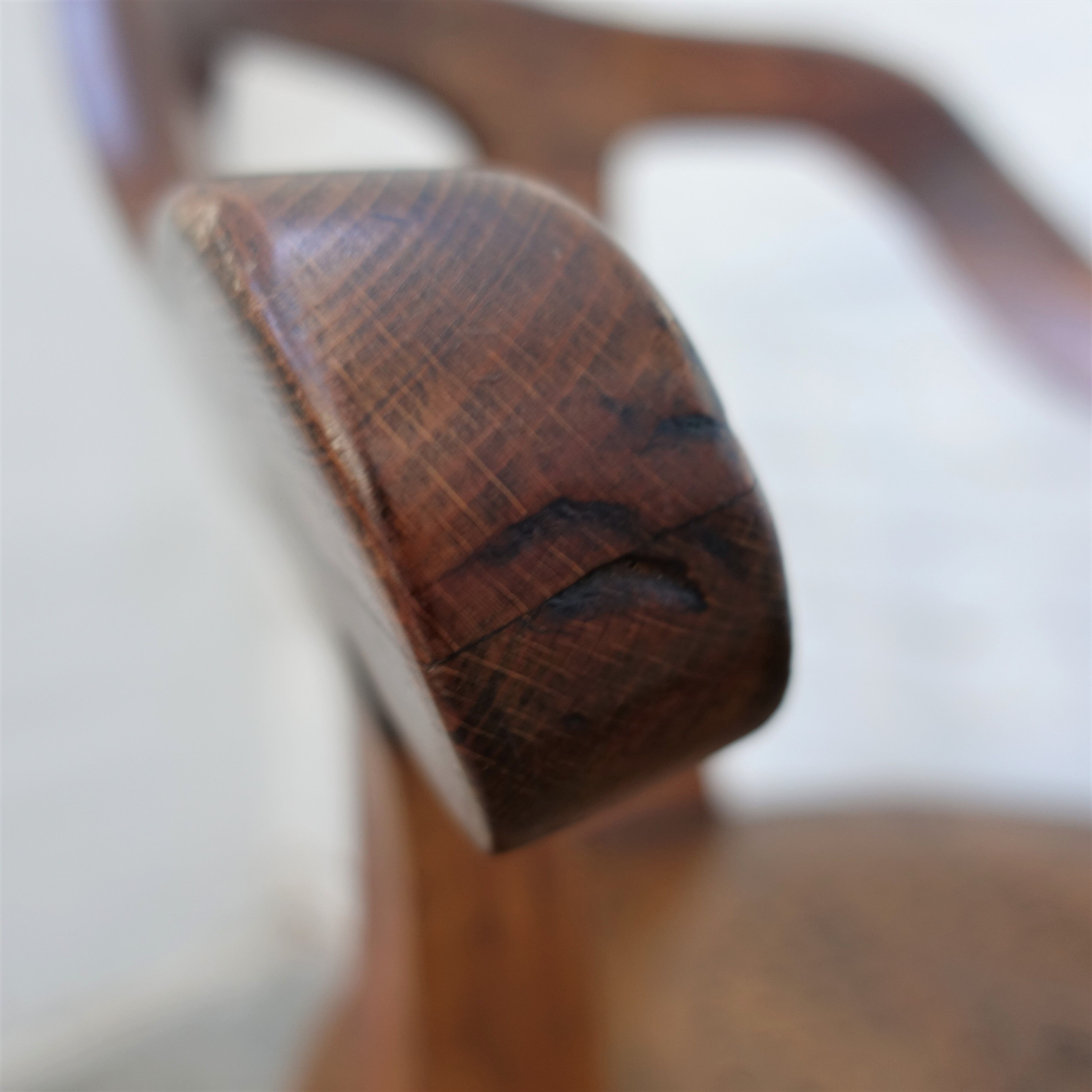 Antique oakwood barber armchair