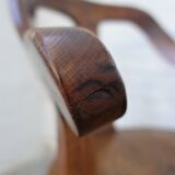 Antique oakwood barber armchair