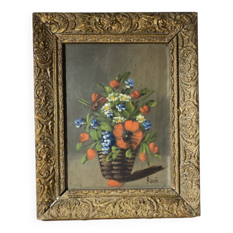 Nature morte aux fleurs sauvages, signée, milieu XX siècle