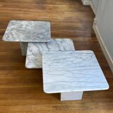3 vintage marble nesting coffee tables from the 80s