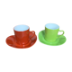 Two cups and saucers in porcelaine Yves Saint Laurent