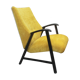 1950s armchair in yellow velour, completly restored