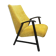 1950s armchair in yellow velour, completly restored