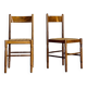 Ensemble de 2 chaises en chêne et corde vintage scandinave