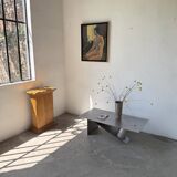 Handcrafted metal coffee table from the 1970s