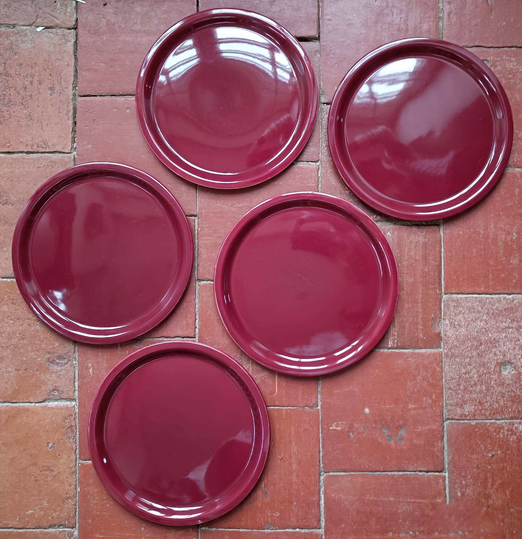Vintage earthenware plates from Salins