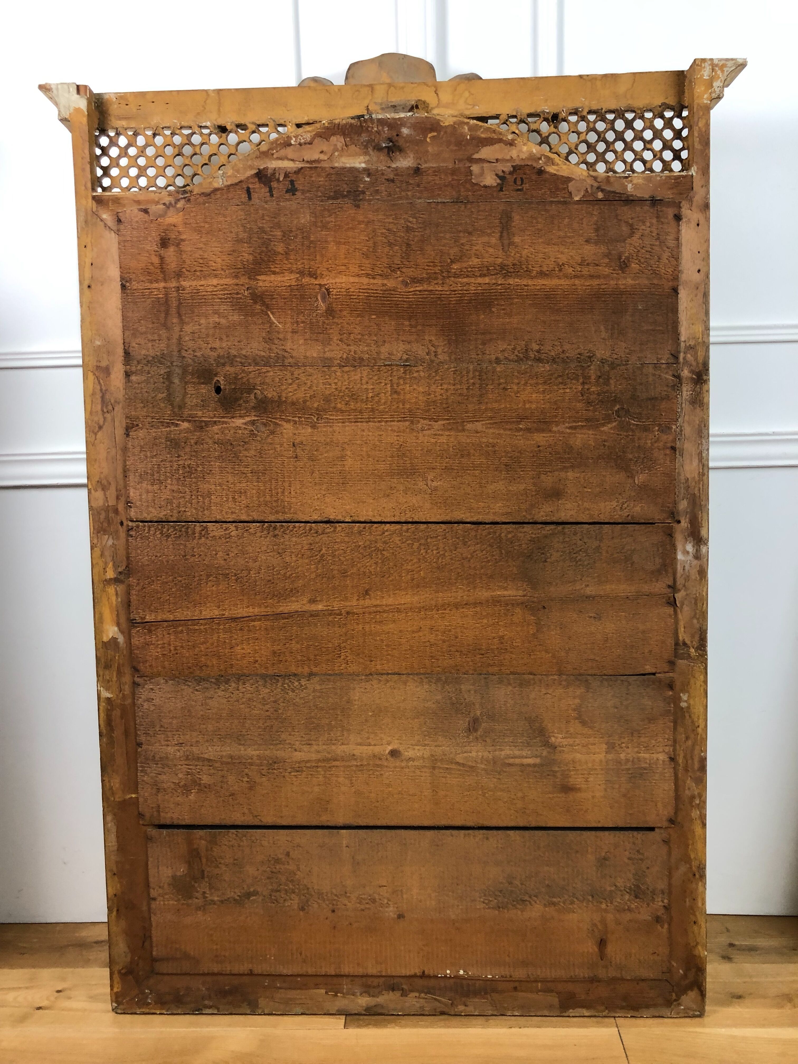 Antique fireplace mirror Napoleon III gilt wood nineteenth 98x146cm