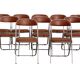 10 vintage skai and chrome metal folding chairs 1970