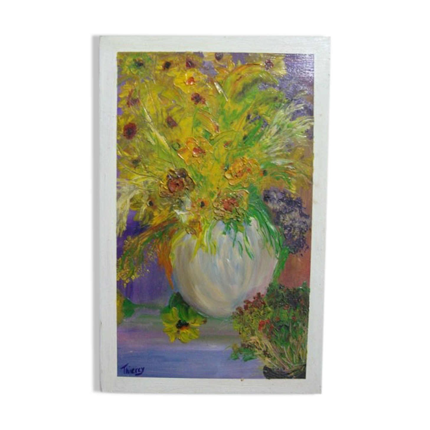 Floral oil painting signed