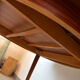 Extendable round table in Rio rosewood.