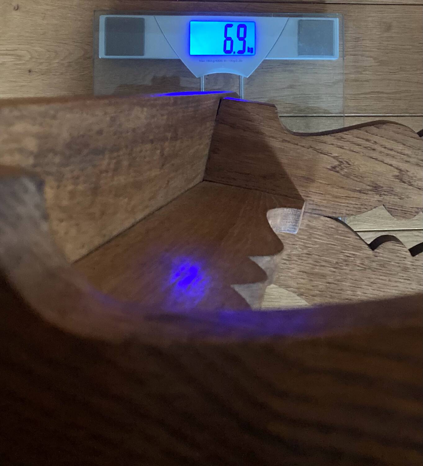 Country bench in solid oak, mid-20th century