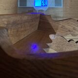 Country bench in solid oak, mid-20th century