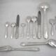 Share Art Deco cutlery set of 79 pieces, knives, silver-plated metal.