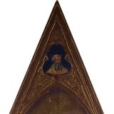 Peinture à la détrempe ancienne sur panneau avec des saints, 19ème siècle