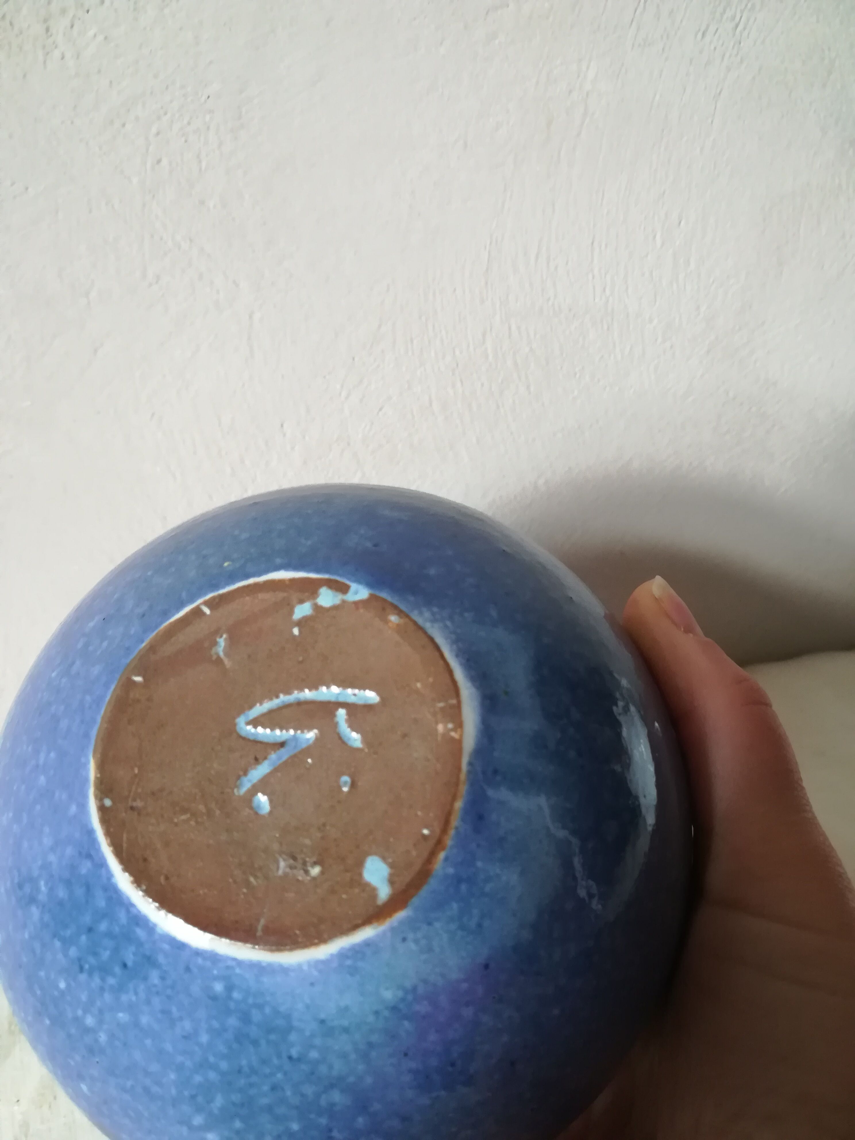 Blue ball vase