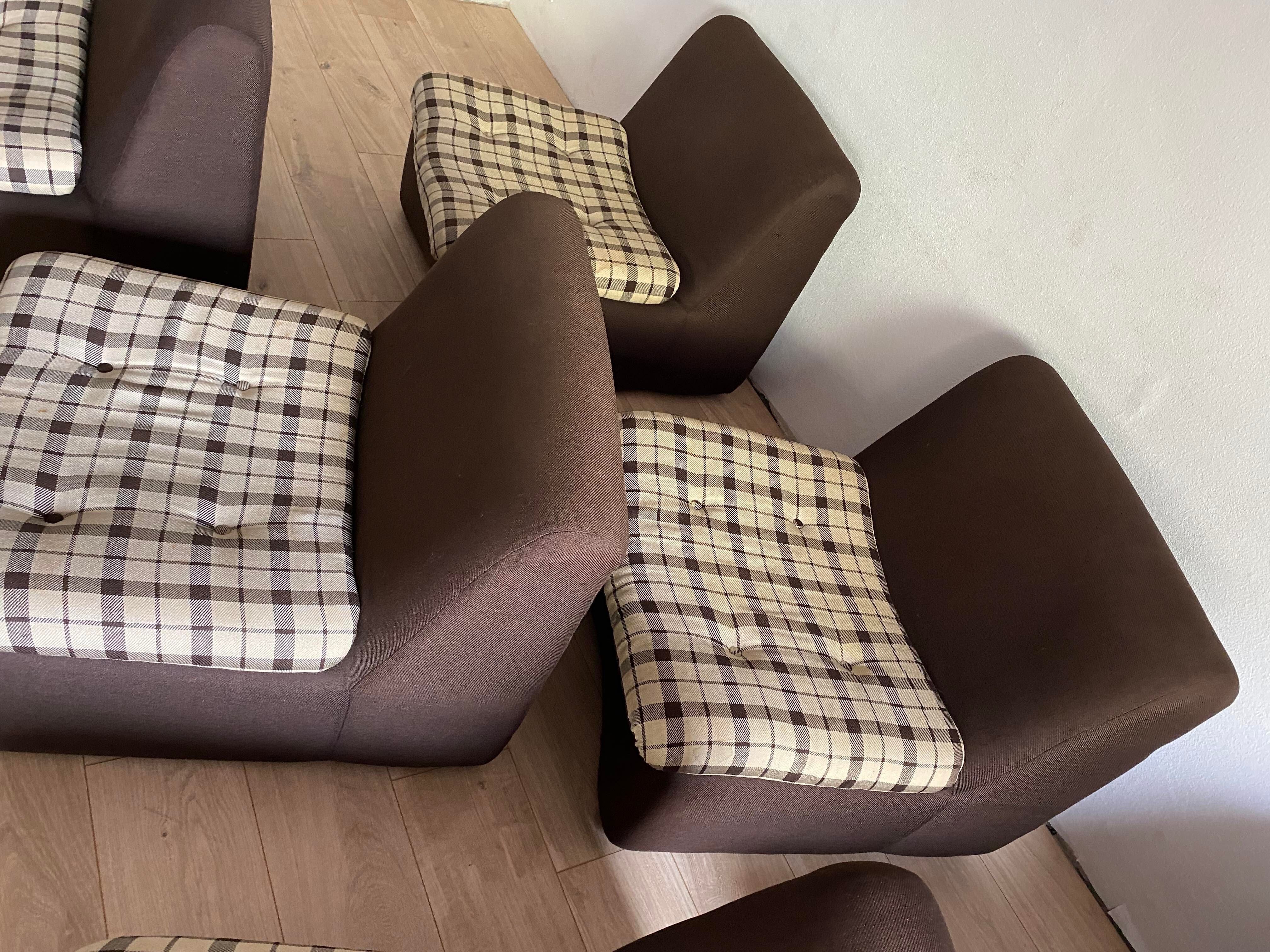 6 armchairs fabric in rigid polystyrene year 50/60