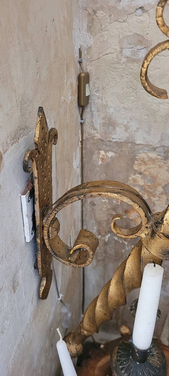 Pair of wrought iron torches