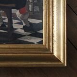 Reproduction s.p.a.d.e.m vermeer jan peintre à l'atelier 68 x 58 encadrée