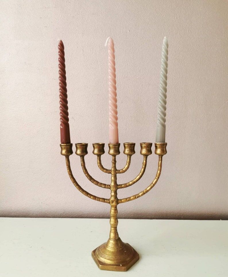 Vintage brass candle holder, 1970